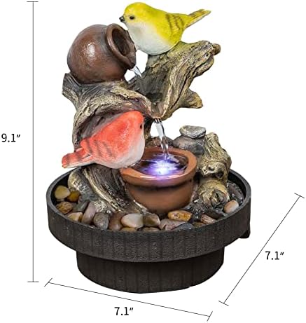 Ferrisland Indoor Tabletop Water Fountain with LED Light