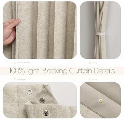 Jilron Blackout Door Curtain Linen Style