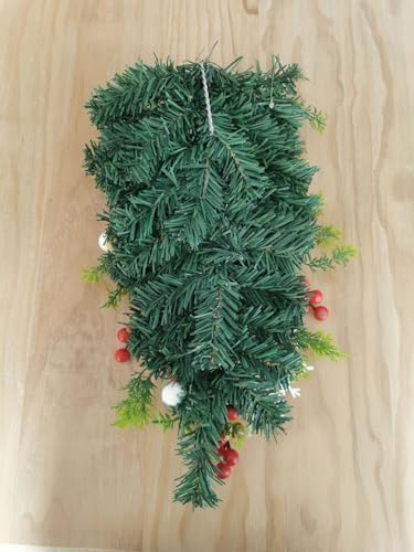 Red and White Teardrop Wreath for Front Door
