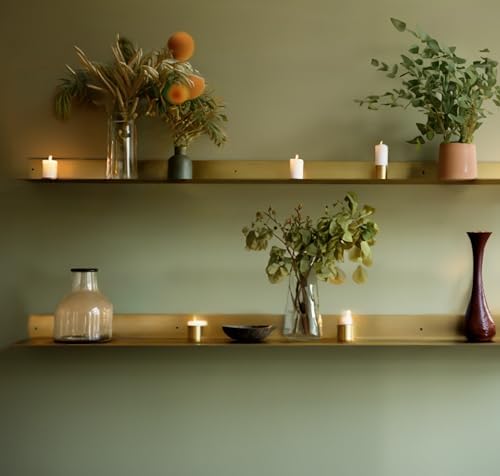 DIY CARTEL Linear Floating Shelf - Industrial Heavy Duty Metal Wall Mount Modern Rustic