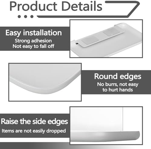 Bagentry 2 Pack White Plastic Folding Wall Shelf Set