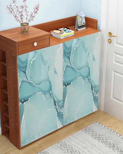 Turquoise Self Adhesive Blackout Curtains for Windows and Doors
