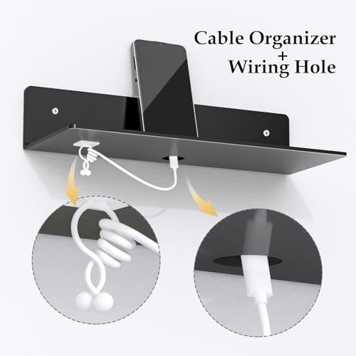 12 Inch Black Acrylic Floating Shelves 4 Pack