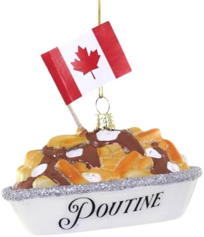 Cody Foster Co Poutine Christmas Ornament Glass Glittered 35 Inch