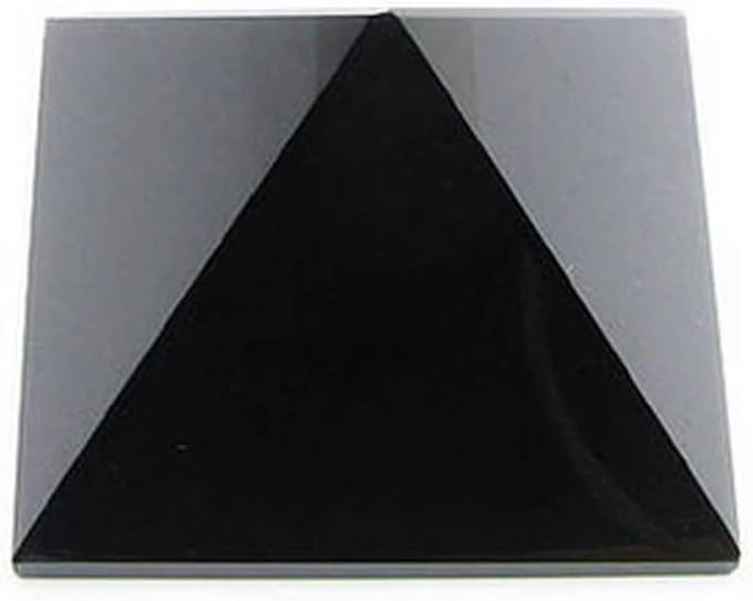 StoneStory Black Obsidian Pyramid Healing Crystal Statue