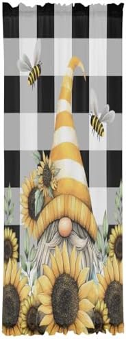 Yellow Dwarf French Door Curtain with Sunflower Hat Design