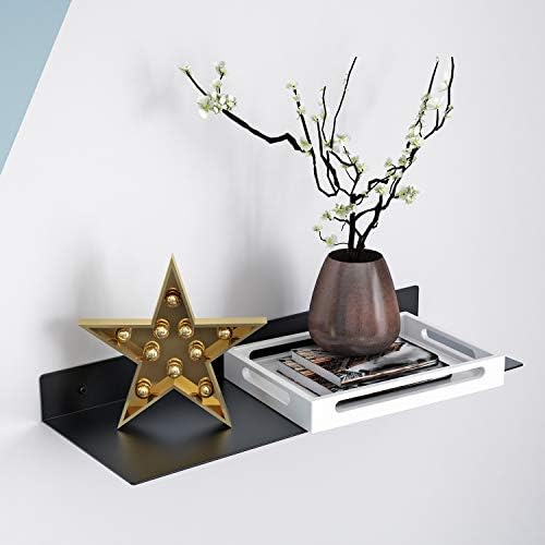 12 Inch Metal Floating Wall Shelves Industrial Modern Style