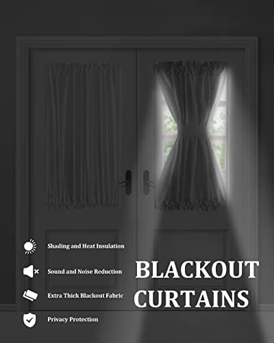 Japanese Noren Blackout Door Curtains with Lucky-Cats Blue 54x72