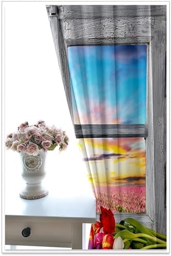Homxi 2 Panel Blackout Curtains Set Grey Blue Yellow Pink