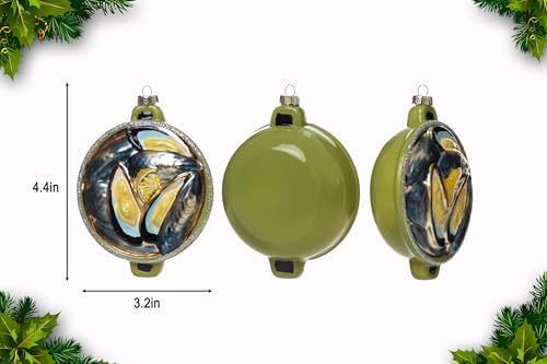 2pcs Glass Clam Oyster Seafood Pot Christmas Tree Ornaments
