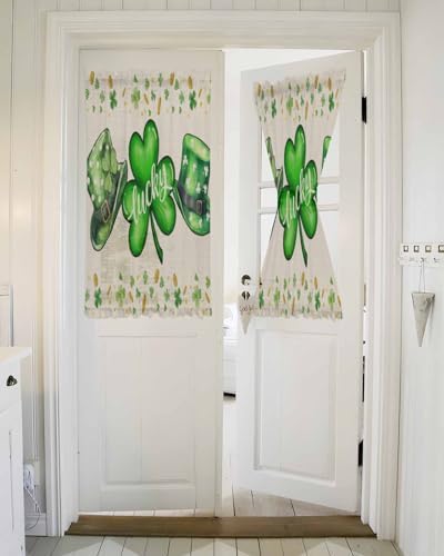 St Patricks Day Front Door Curtain Panel with Tiebacks