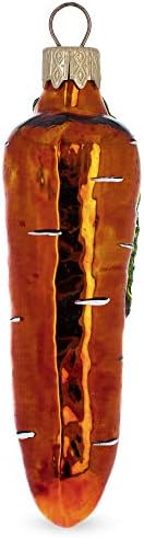 Shiny Carrot Glass Christmas Ornament 1
