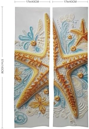Delicate Starfish Printed Door Curtain 34x57 Inch
