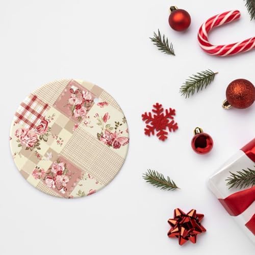 DXTKWL Christmas Rose Butterfly Ceramic Pendant Decor