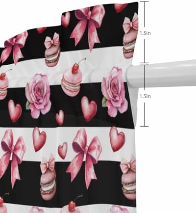 Pink Bow Rose French Door Curtain Panel