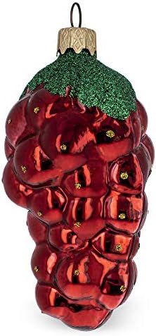 Shiny Grape Cluster Glass Christmas Ornament