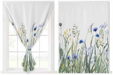 Yomandocix Botanical Flower Self Adhesive Curtains 35x54 Inches