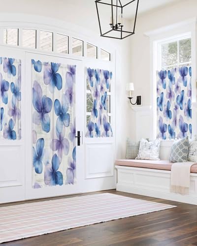PANJINEXT Door Curtains 54x40 Sheer Panel with Tiebacks