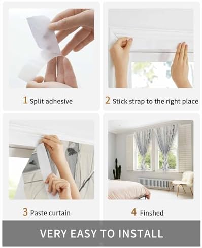 Christmas Tree Self Adhesive Portable Curtains for Windows