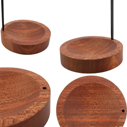 BYHER Incense Holder for Sticks Matte Black Wooden Burner with Tray