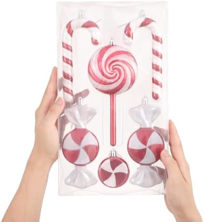 6PCS Mix Style Candy Canes Lollipop Christmas Ornaments Set
