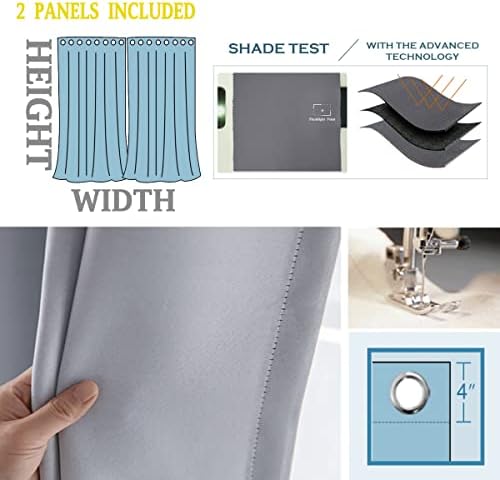 YANFENQI Block Out Curtains 2 Panels Grommet Blackout