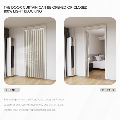 Jilron Accordian Door Curtain Blackout 1 Panel Off White