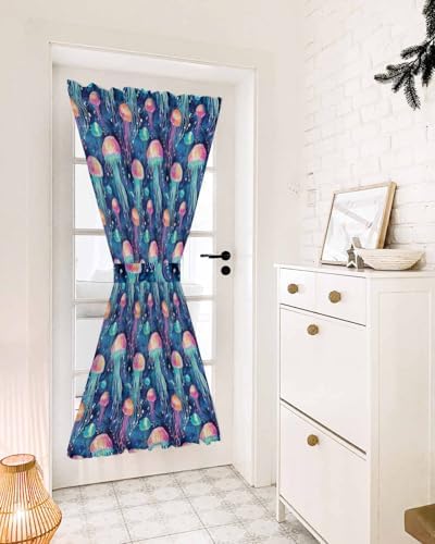 Ocean Jellyfish French Door Curtain 54x72