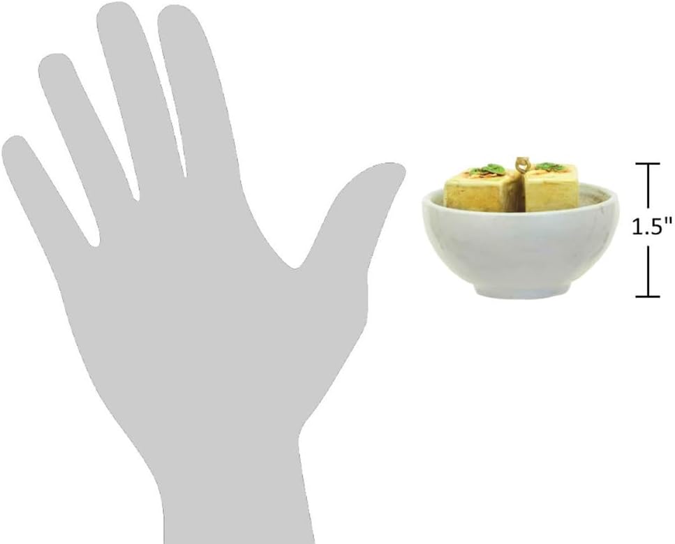 The Bridge Collection Tofu Bowl Ornament - Miniature Resin Christmas Decoration