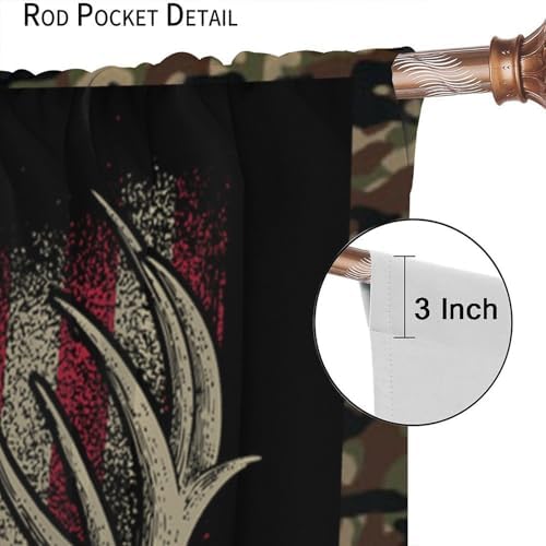 Deer Antler Camouflage Curtains 42 W x 45 L