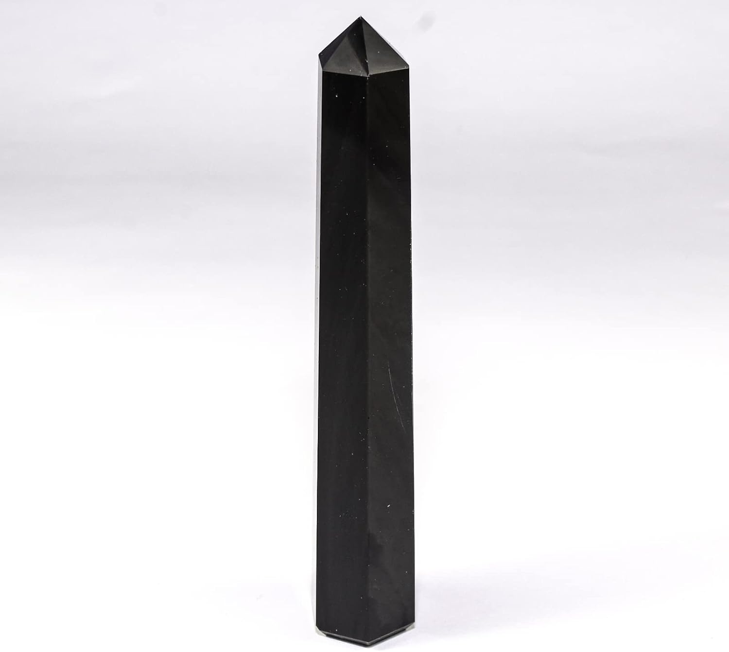 58 Inch Black Obsidian Obelisk Natural Gemstone Tower Stick