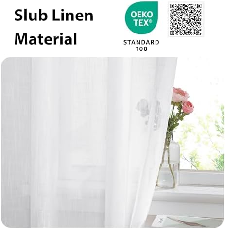 NICETOWN Sheer Door Curtain with Tieback 36W x 80L