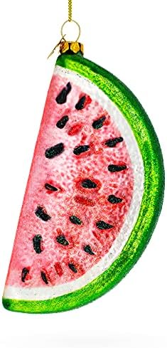 Juicy Watermelon Slice Blown Glass Christmas Ornament 1