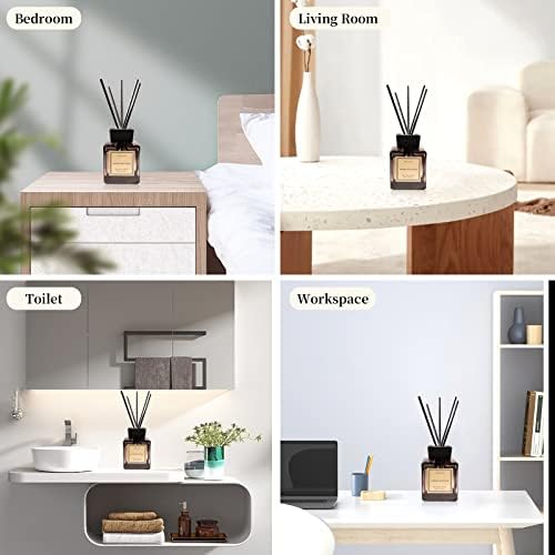 XEPTLE White Musk Cedar Reed Diffuser Set 704 Oz - Black