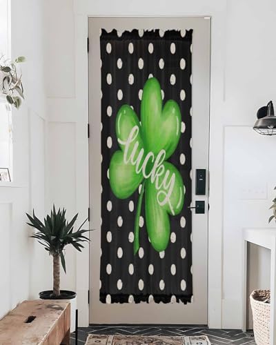 St Patricks Day Front Door Curtain with Tiebacks 54x72 Inch
