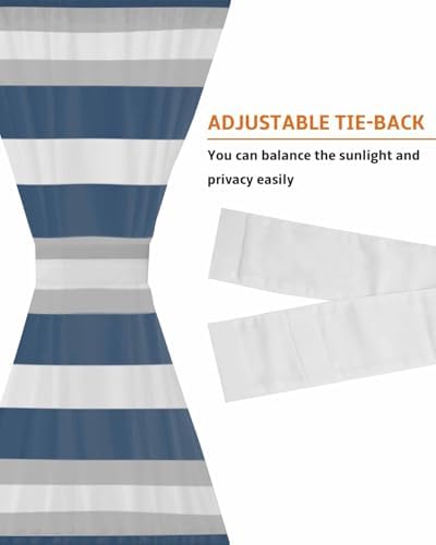 Door Curtains for Privacy 54x40 Sheer Panel with Tiebacks