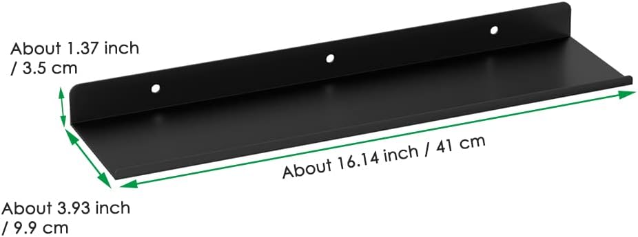 SlimmKISS Set of 8 Matte Black Floating Shelves Wall Mount