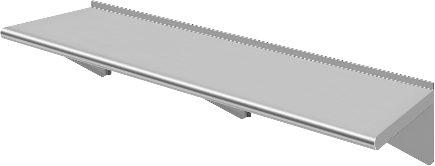 Stainless Steel Wall Shelf 12x60 Heavy Duty Floating Mount