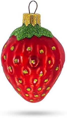 Strawberry Glass Christmas Ornament 31 Inches