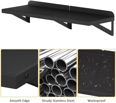 DUDSOEHO Floating Metal Shelf 118 x 342 Inches Black