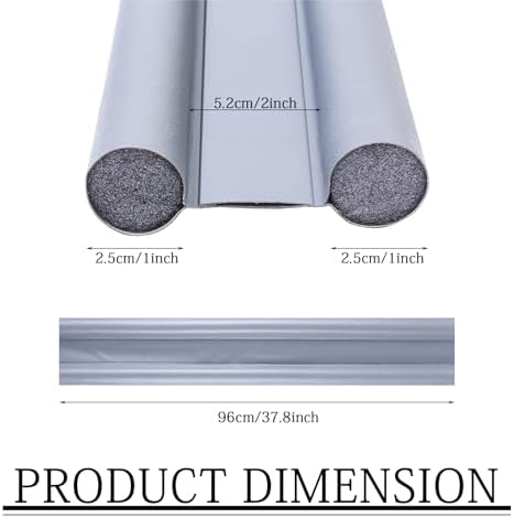 Double Door Draft Stopper 37 Inch Soundproof Windproof