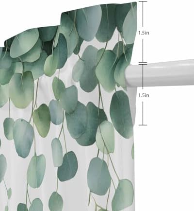 Spring Green Eucalyptus Leaf Door Curtains 54x40 Inch