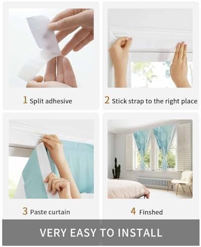 Turquoise Self Adhesive Blackout Curtains for Windows and Doors
