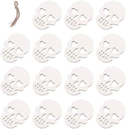 TOYANDONA Halloween Wooden Skull Skeleton Hanging Decorations