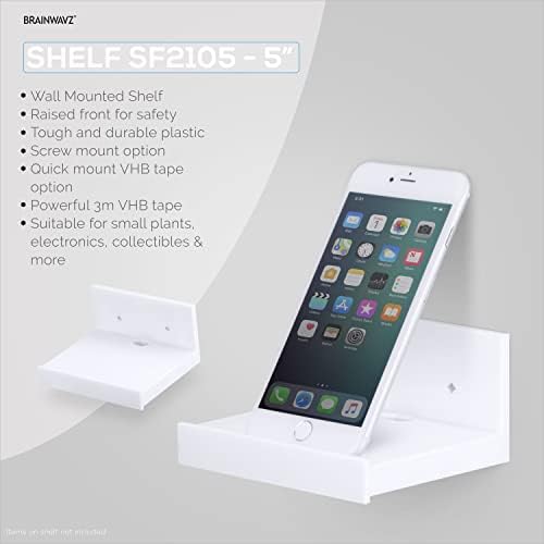 BRAINWAVZ 5 Inch Floating Shelf Wall Mount Holder