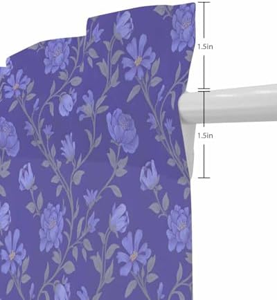 Purple Floral French Door Curtain Panel 54W x 40L