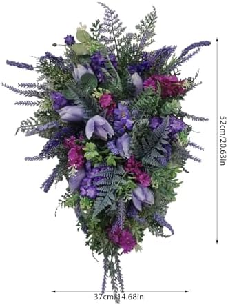 Tulip Teardrop Wreath for Front Door Spring Decor