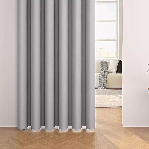 AiFish Grey Grommet Door Curtain 78 Inch Thermal Insulated Panel