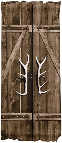 French Sidelight Front Door Curtain 25x40 Rustic Wooden