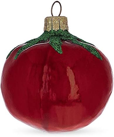 Shiny Tomato Mini Glass Christmas Ornament 28 Inches